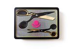 Tula Pink Limited Edition Black-Gold Scissor Tin