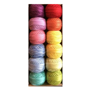 Valdani Perle Cotton Ball Size 8 Variegated Colors Rainbow Light